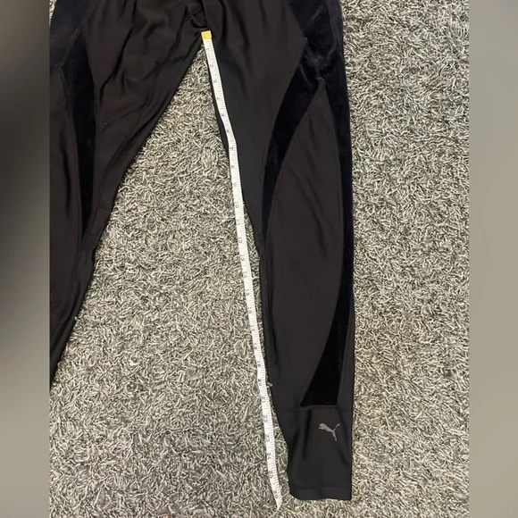Puma “Explosive Tights” | Black Leggings w/ Velvet Side Accents | Size Medium - Picture 5 of 10